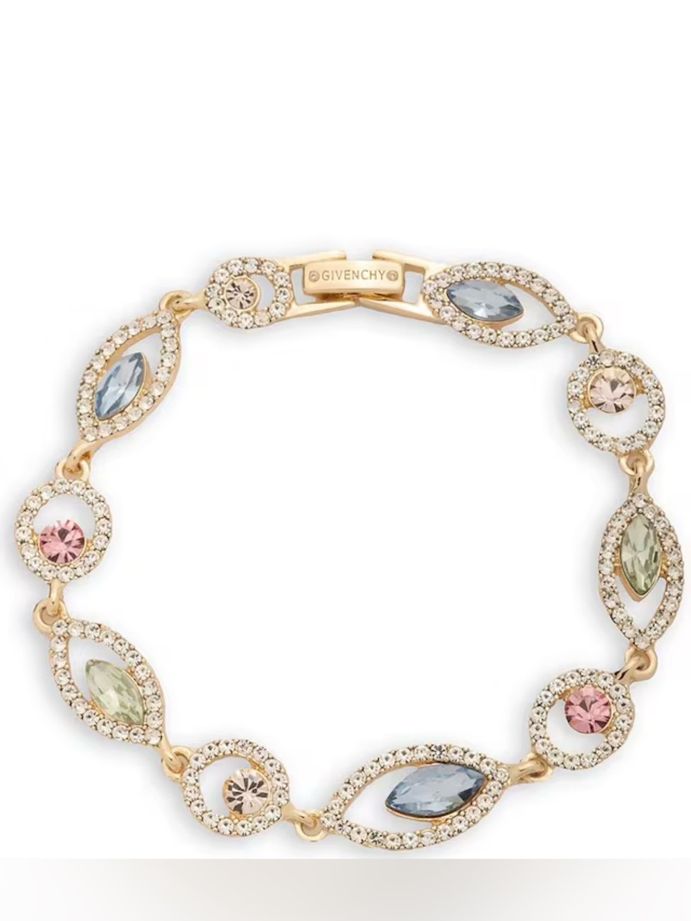 Givenchy Gold Tone Crystal Flex Line Bracelet